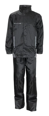Ensemble Pluie Taille M Polyester Revêtement Pvc Noir Marquages Reflechissants - Photo 1/4