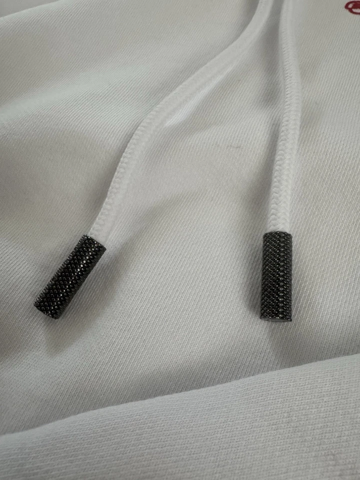 Brand New Authentic Off-White Cropped White Floral Hoodie Size Medium - Image 3 of 4