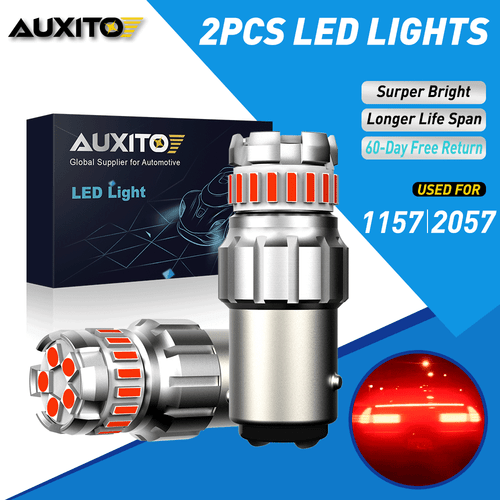 AUXITO LED Parada de Freno Bombillas Traseras Luz 1157 7528 2057 Rojo Súper Brillante Sin Error