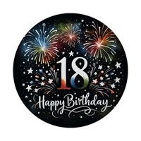 18. Geburtstag Feuerwerk Magnet Mit FlaschenöFfner Rund Mit Spruch Happy