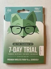 Mint Mobile 7 Day Trial SIM Kit Brand New Sealed 250MB/250 Texts/250 Min