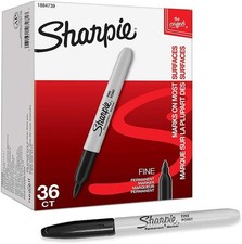 Sharpie Fine Point Black Permanent Markers, 36 Count, Quick Dry