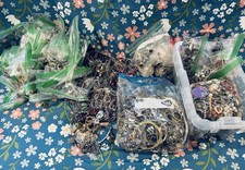 Vintage to Now Costume Jewelry Lot Craft Parts Broken Pieces 1lb RANDOM
