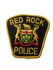 RED ROCK  POLICE SOUVENIR VINTAGE PATCH SHOULDER CREST  ONTARIO CANADA