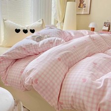 Comforter Set, Pink and White Grid Queen Pink and White Grid Comforter Set