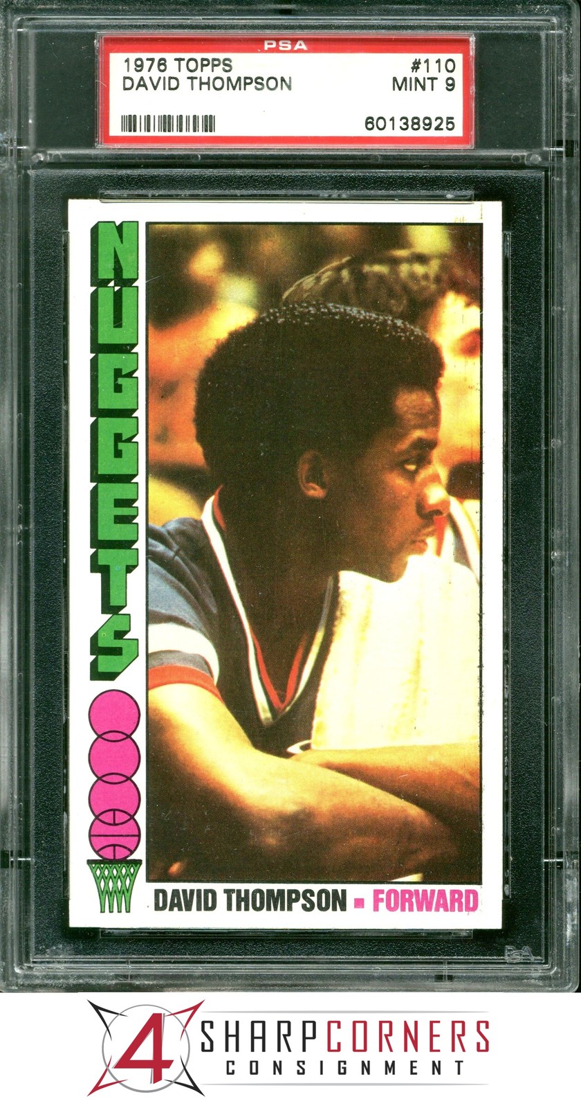 1976 TOPPS #110 DAVID THOMPSON RC NUGGETS HOF PSA 9 SET BREAK