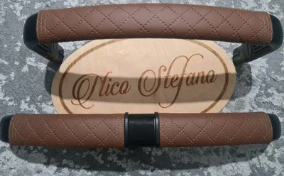 HANDMADE Faux leather covers set fit Bugaboo Fox Quilted Tan (over the original grips)