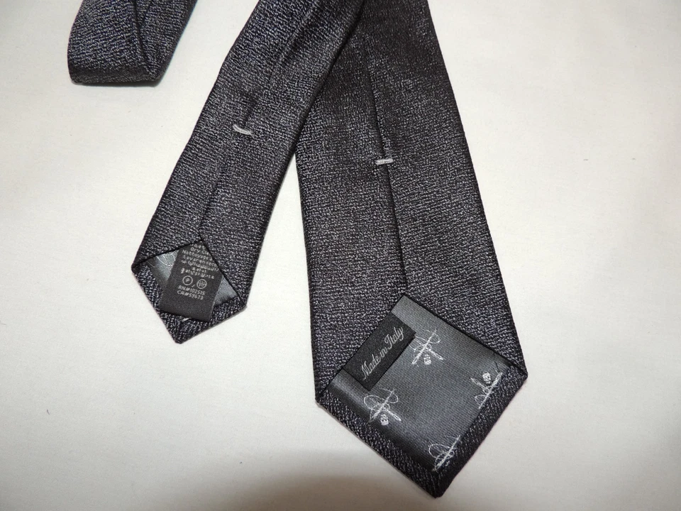 NWOT John Varvatos USA Men's Solid Gray made In Italy Necktie 59X3 NEW! - Image 4 of 4