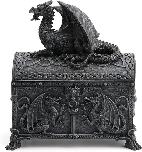 Figura de poliestireno caja baratija en forma de cofre de dragón - Imagen 3 de 8
