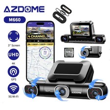Produktbild - AZDOME 360° 4CH 4K Dashcam 2K/1080P 5G WiFi GPS 24H Parkmodus 128GB+Hardwire-Kit