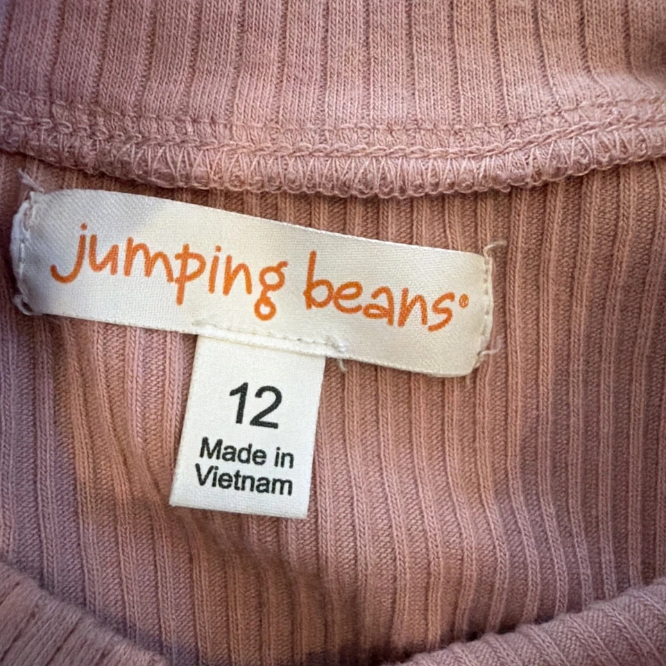 Camisa rosa acanalada manga larga Jumping Bean talla 12 borde hoja de lechuga para niñas Foto 4 de 4