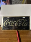 Vintage 1996 Coca-Cola Metal Novelty License Plate Black Gold Script Lettering
