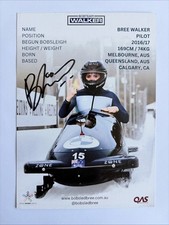 original Autogrammkarte Bobsport Bob 2er Bob Monobob Bree Walker *Mega Rar*