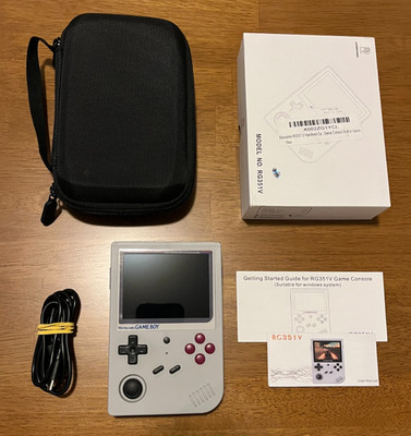 Anbernic RG351V Console w/DMG Kit, 2x 64GB SanDisk Micro SD w/351 Elec OS, Case