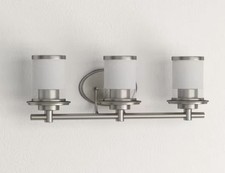 Hampton Bay Truitt 23.25 in. 3  Light Brushed Nickel Vanity Light SHADES ONLY 3L