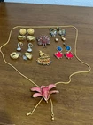 Vintage Costume Jewelry Lot Of 12 Items From Estate