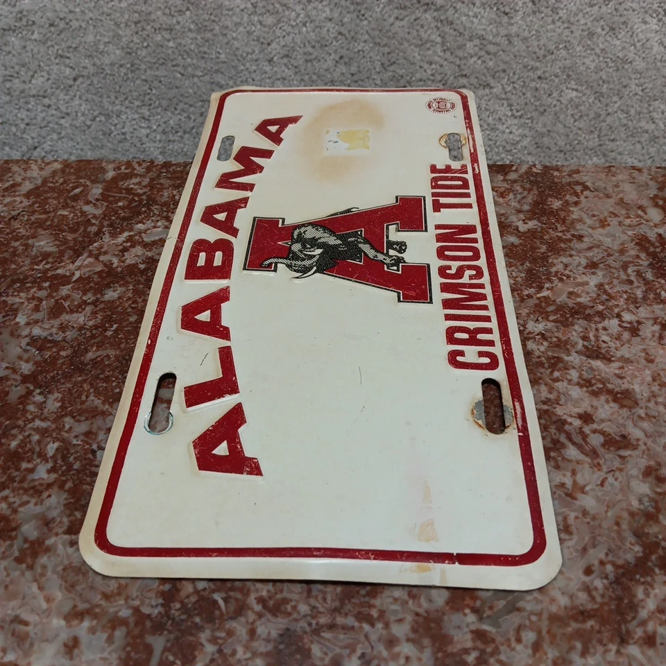 Etiqueta de carro de futebol vintage Alabama maré carmesim urso Bryant metal rolo maré NCAA GRANDE A - Imagem 3 de 4