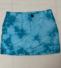 VTG Juicy Couture "Juicy" Girl's Washed Dye Mini Skirt - Turquoise Blue - Size 8