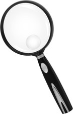 Handheld Reading Magnifier, 10X Magnifier, 75Mm Shatterproof Lens, Non-Slip Hand