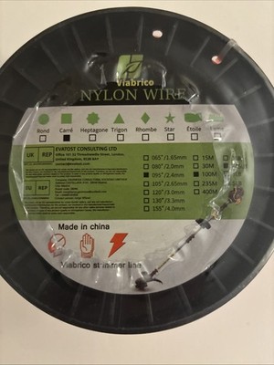Viabrico Nylon Wire Weed Eater Trimmer Line .95 Inch 100M