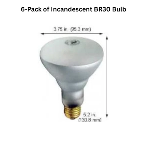 Damar Reflector BR 30 65W Indoor Flood Light Bulbs (white) Pack of 6 - Image 2 of 4