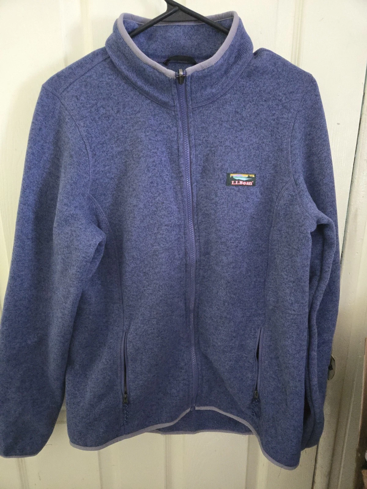 L.L.Bean Men’s Full Zip Fleece Jacket Blue Heather Sz M Reg