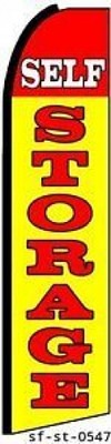 Self Storage Flutter Swooper Flag Advertising Sign 3  Wide Banner Only