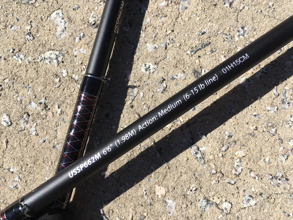 2 Shakespeare GX2 Ugly Stik 6'6" Medium Spinning Rods USSP662M  - Image 3 of 4