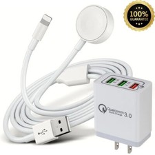 Magnetic Charger USB Cable For iPhone SE XR 11 12 13 14 Pro Max/iWatch S10 S9 S8