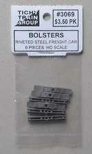 6 FREIGHT CAR BOLSTERS HO 1:87 SCALE LAYOUT DIORAMA TICHY TRAINS 3069