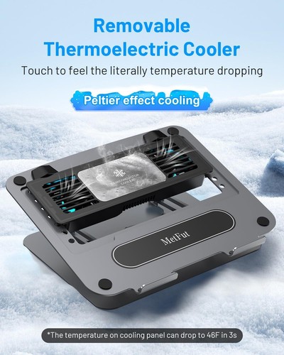 Laptop Cooling Stand with Detachable Thermoelectric Cooler, Adjustable Height & - 第 2/7 張圖片