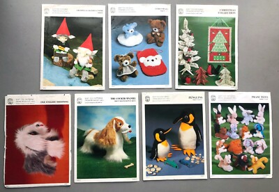 Vintage SPIELZEUG SCHNITTMUSTER Wichtel Bär Weihnachten Hund Pinguin Hase Löwe Katze etc