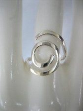 VINTAGE STERLING SILVER MODERNIST SPIRAL RING SIZE 7.5