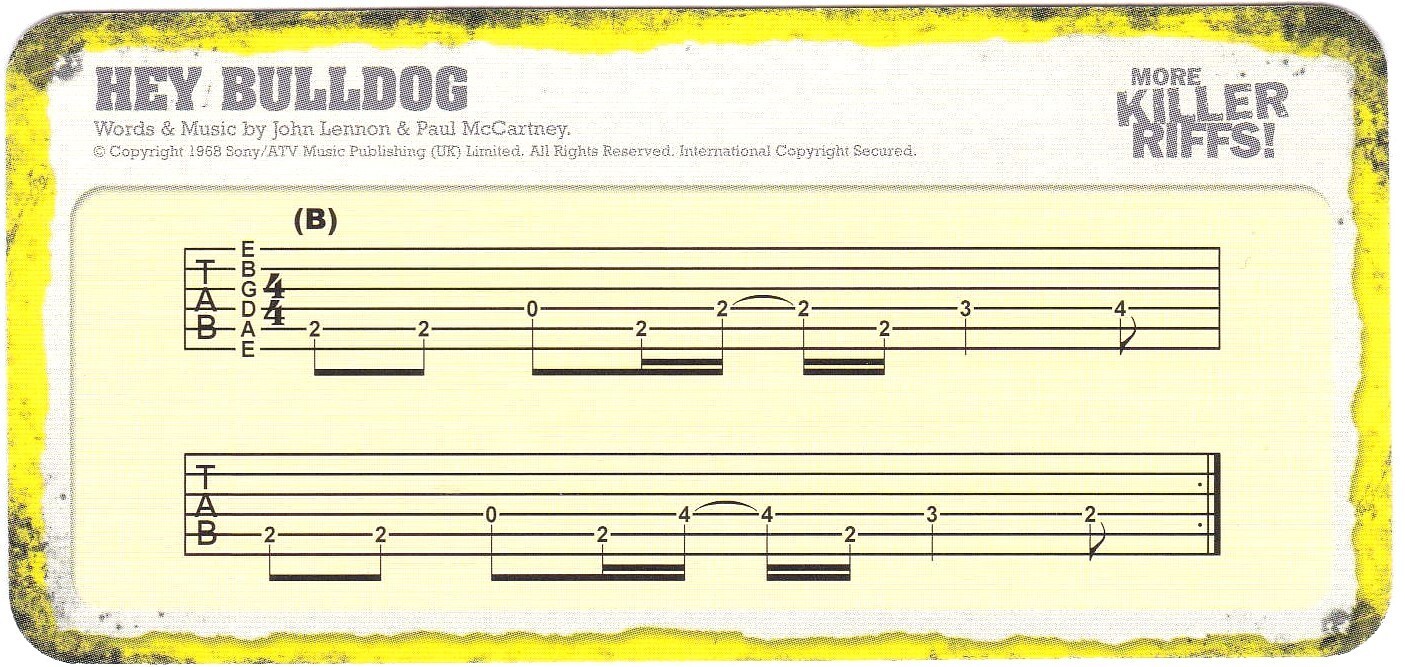 THE BEATLES - HEY BULLDOG - MORE KILLER RIFFS! - GUITARISTS, RARE CARD ...