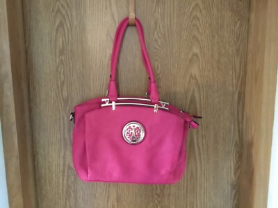 Leather Hot Pink Handbag Made in China No brand listed. Tree of Life emblem