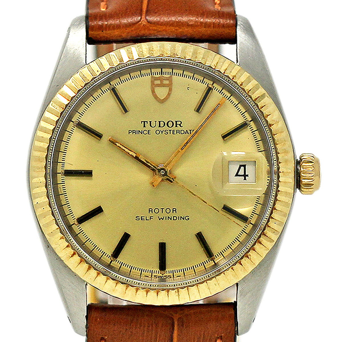 Tudor Prince Oysterdate 9071/3 34mm Steel & Gold Automatic Leather