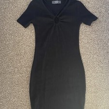 Primark Size 8 ribbed black stretchy dress worn once stretchy material