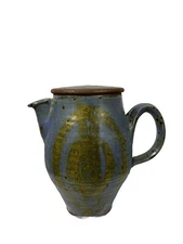 Angelo Garzio Studio Pottery Lidded Pitcher MCM Signed Mid Century