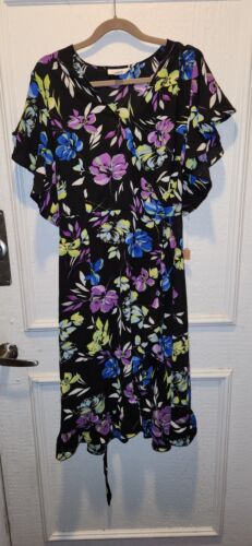 loralette Black Floral Dress Size 18
