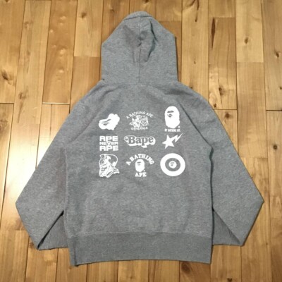 BAPE logo pullover hoodie Gray A Bathing Ape Size S | eBay