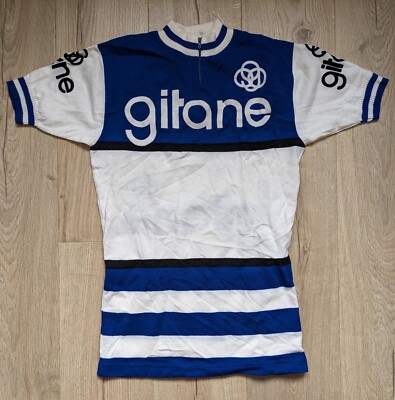 Maillot Cycliste Vintage Renault Gitane Eroica – Années 70, Laine 50%, Taille XL