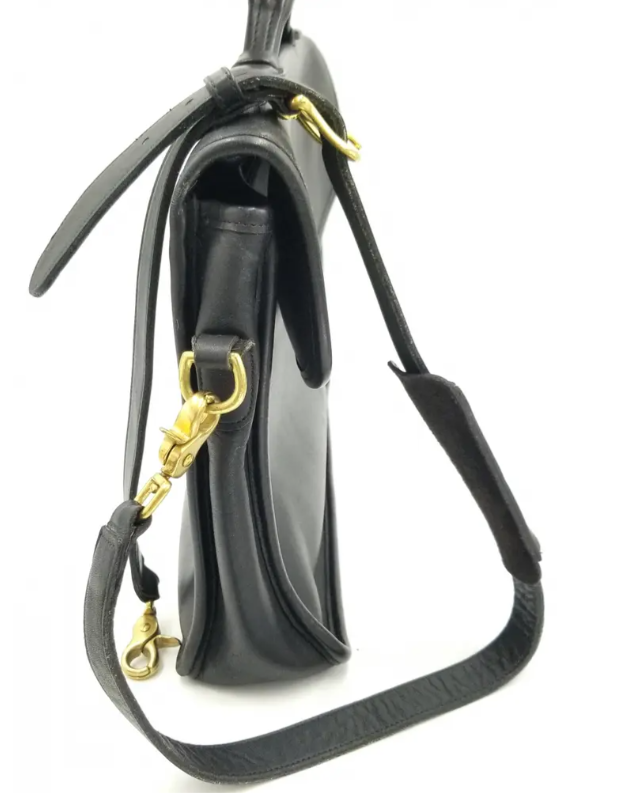 【希少】OLD COACH Dulles Bag leather black Coach D6C 5265 Vintage Lexington Black Briefcase/Laptop Bag W
