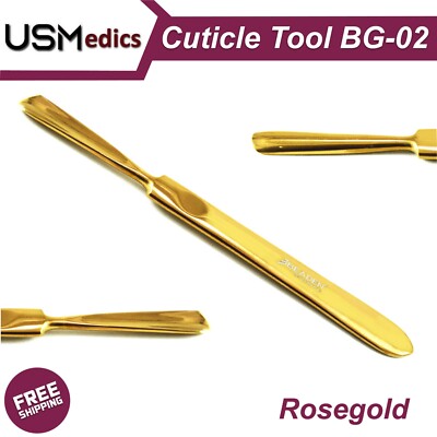 Cuticle Nail Pusher Remover Beauty Gouge BG-02 Rosegold Nails Art Tools NEW