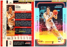 BOWMAN CHROME 2003 PAU GASOL NBA MEMPHIS GRIZZLIES STAR #65 RARE REFRACTOR /300