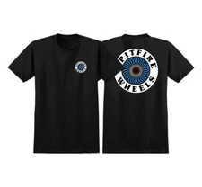 Spitfire Wheels OG CIRCLE LOGO Skateboard T Shirt BLACK/WHITE