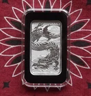2023 Australia 1 oz Silver .9999  Year of the Dragon Elizabeth II Perth Mint BAR