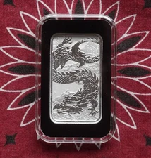 2023 Australia 1 oz Silver .9999  Year of the Dragon Elizabeth II Perth Mint BAR