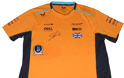 LANDO NORRIS SIGNED MCLAREN RACING F1 FORMULA F1 TEAM SET UP SHIRT