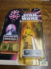 Qui-Gon Jinn Jedi Star Wars Episode 1 Hasbro Comm Tech NEW pink backing card.