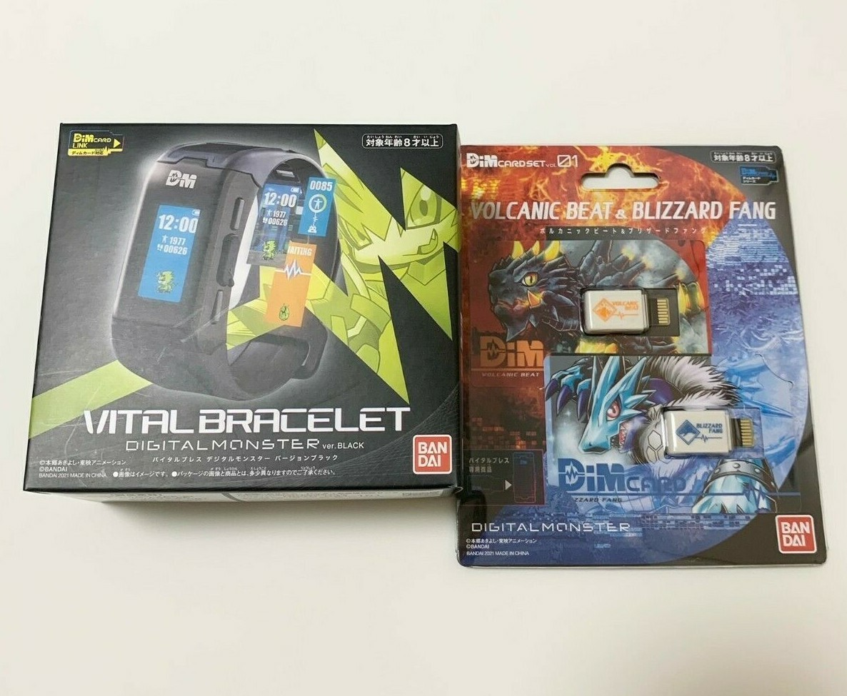BANDAI Digimon Vital Bracelet Ver. Black w/ DIM Card digital